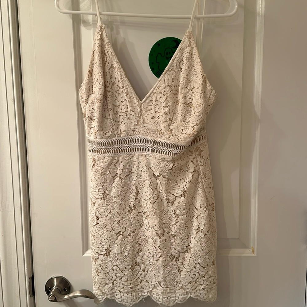 White lace mini dress. Superdown brand from Revolve. Size XXS